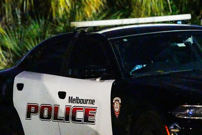 A Melbourne police cruiser sits outside the football field during the game between Eau Gallie and Heritage September 5, 2025. Craig Bailey, FLORIDA TODAY via USA TODAY NETWORK