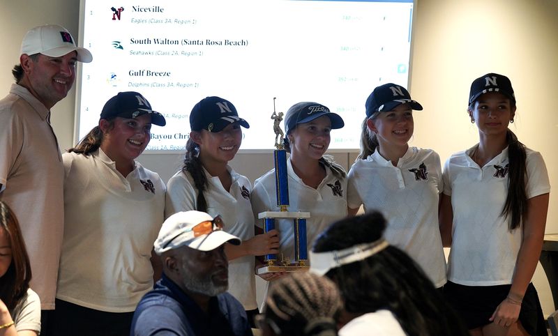 Bubba Watson joins with winning players and teams at the Bubba Watson-FCA High School Golf Tournament, which celebrated its 30th year at the A.C. Read Golf Course.