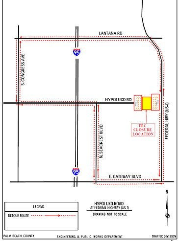 Why is a key portion of Hypoluxo Road in Lantana closed and when will ...
