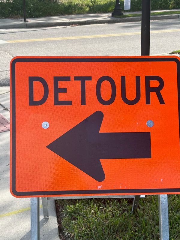 This detour sign was photographed in downtown Ocala on Sept. 16, 2025.