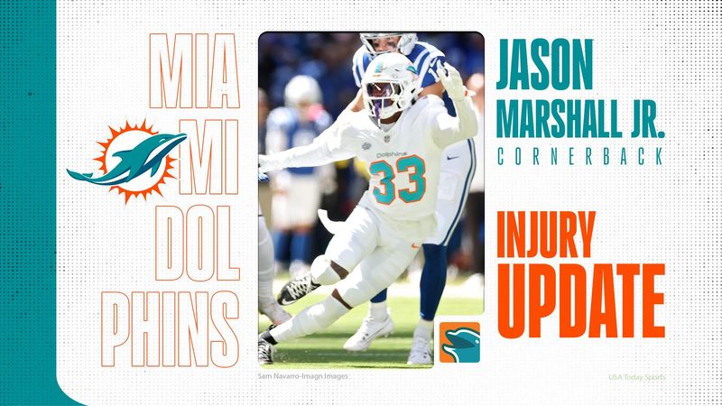 The latest update on the injury suffered by Dolphins CB Jason Marshall Jr.