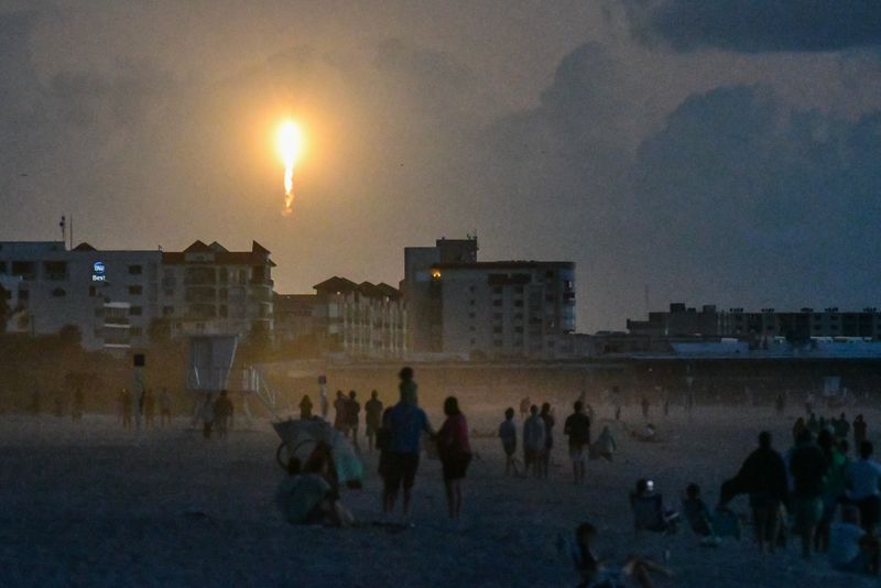 Launch of a SpaceX Falcon 9 rocket on the 10-27 Starlink mission. Rocket launched just before sunrise at 6:53 a.m. EDT Sunday, September 21 from Launch Complex 40 at Cape Canaveral Space Force Station.