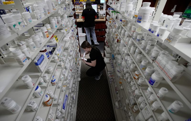 Technician Kali Smith fills a prescription at Marcrom's Pharmacy Thursday, Sept. 25, 2025, in Manchester, Tenn.