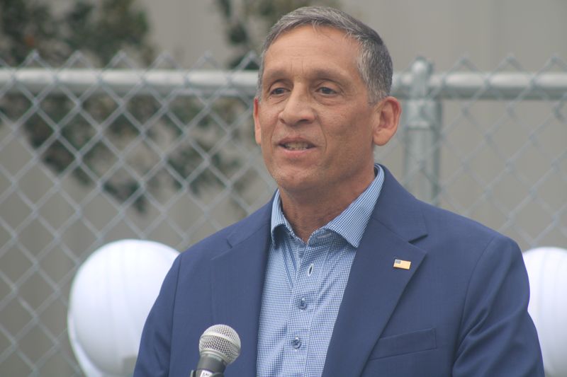 Paul Martinez, chief executive officer of the Boys & Girls Clubs of Northeast Florida, speaks at a soccer mini-pitch groundbreaking ceremony in Jacksonville, Florida, on Oct. 1, 2025. [Clayton Freeman/Florida Times-Union]