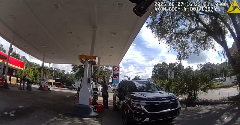 Viral body camera footage shows a Leon County Sheriff's deputy pull a gun on a man while pumping gas at a Circle K.