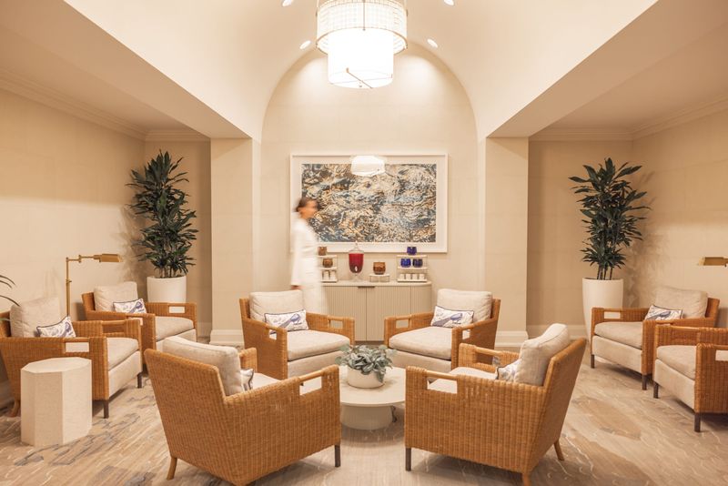 A lounge a the Spa at the Four Seasons Resort Palm Beach, which earned five stars in the latest Forbes Travel Guide.