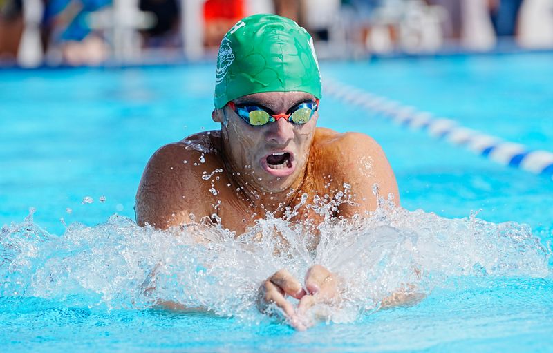 Sawyer Hackett of Melbourne wins his heat during the Cape Coast Conference Swim and Dive Championships at Cocoa Beach Aquatic Center October 3, 2025. Craig Bailey, FLORIDA TODAY via USA TODAY NETWORK