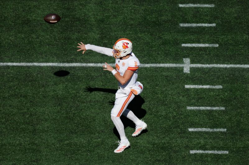 Oct 5, 2025; Seattle, Washington, USA; Tampa Bay Buccaneers quarterback Baker Mayfield (6) passes the ball against the Seattle Seahawks during the first half at Lumen Field. Mandatory Credit: Joe Nicholson-Imagn Images