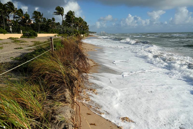 The October king tide created erosion that worsened conditions on beaches that were already depleted by rough surf from Hurricane Imelda in Palm Beach on Oct. 8.