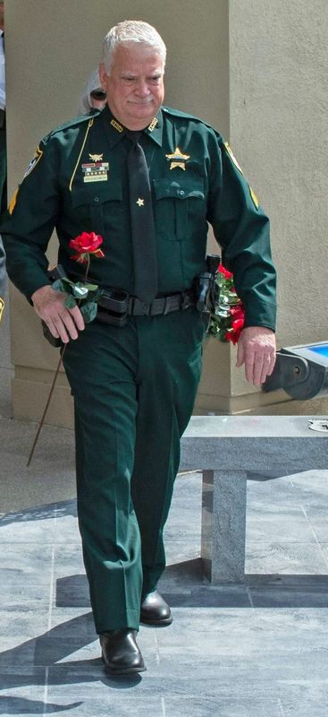 Greg Nesmith, then a deputy with the Escambia County Sheriff's Office, attends the department's memorial to fallen officers on Wednesday, May 17, 2023.