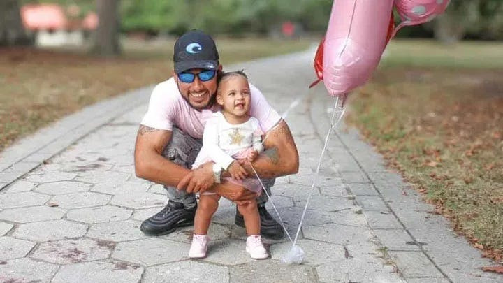 Dewayne “DJ” Reynolds Jr. and his daughter, Rumani, before the Oct. 7 accident landed him in hospital. A Go Fund Me has been started for Reynolds, who remains in the intensive care unit at Tallahassee Memorial HealthCare.