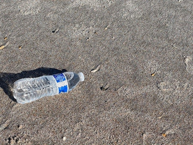 A discarded plastic water bottle on a beach in St. Augustine. Microplastics, which are tiny fragments of larger pieces of plastic, are a huge threat to wildlife both in Sarasota and across the Gulf Coast. We can address the problem by showing more moderation in how we use plastic.