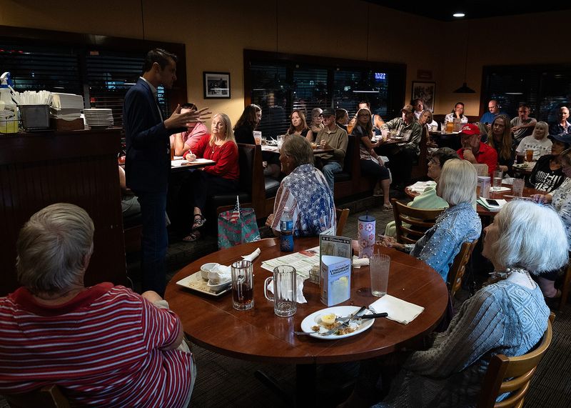 A Bay County Republican Party roundtable at O'Charley's in Panama City. The restaurant hosts such events regularly. One such event on June 8 ended with harsh words and a police report being filed.