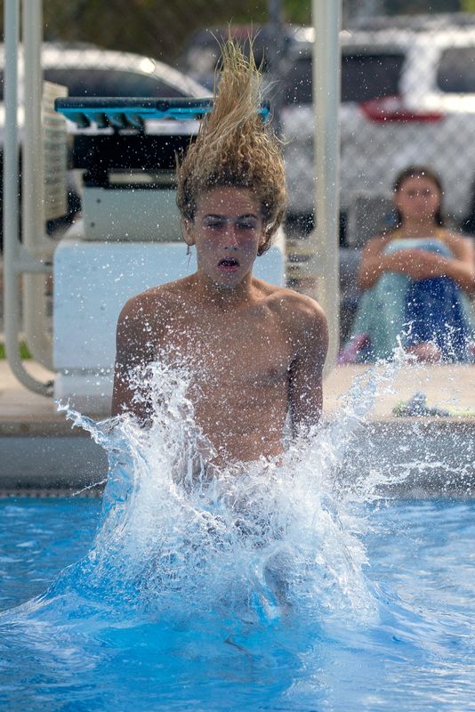 All Saints' Cal O'Connor competes in the diving competition on Friday at the 2025 Polk County Swimming and Diving Championships at Rowdy Gaines Pool in Winter Haven.