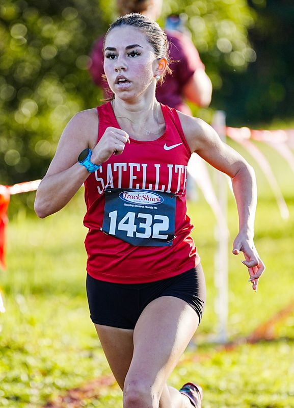 Celina Coryell won the 3200 at the District 4-3A track meet with a time of 11:08.01.