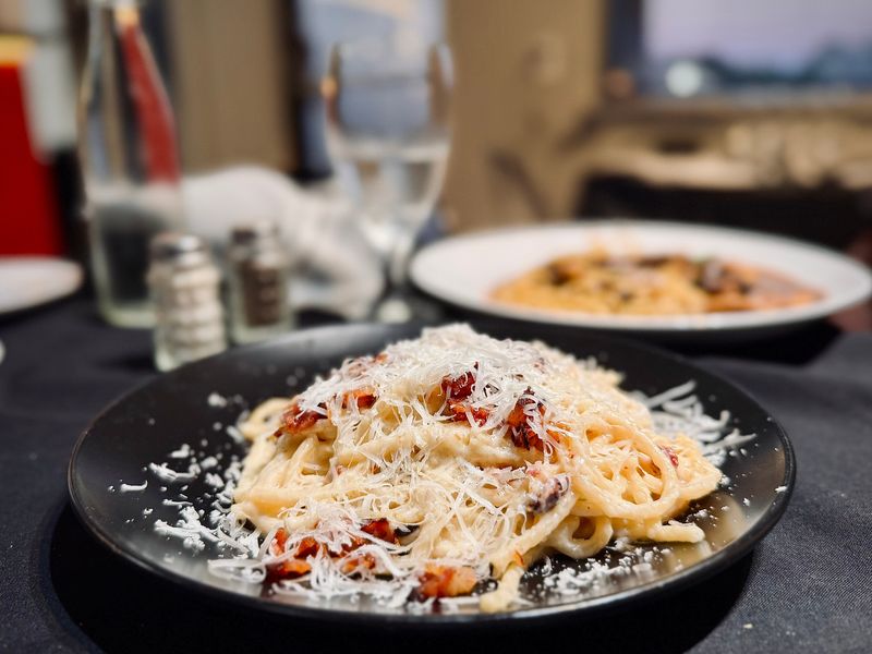 Bucatini alla carbonara from 94 Trattoria Italiana in DeBary.
