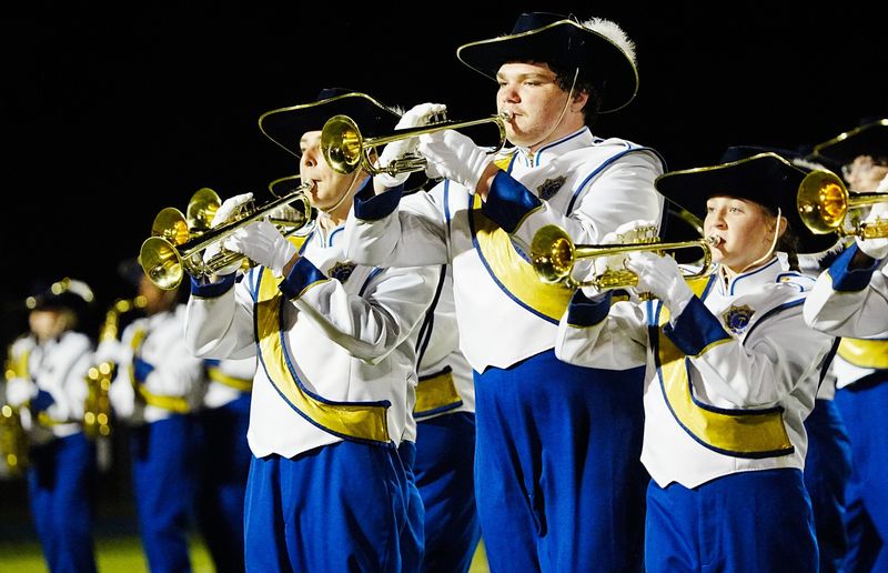 The Titusville marching band performs at halftime of the game against Merritt Island October 17, 2025. Craig Bailey, FLORIDA TODAY via USA TODAY NETWORK
