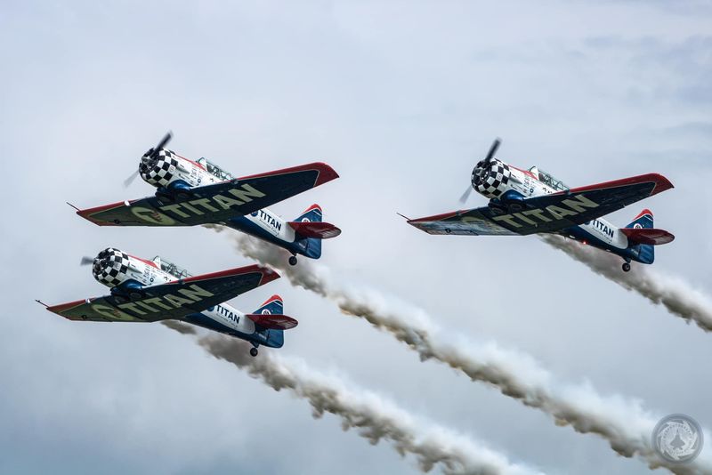 The Titans Aerobatics Team flies AT-6 Texans, which were used to train thousands of pilots.