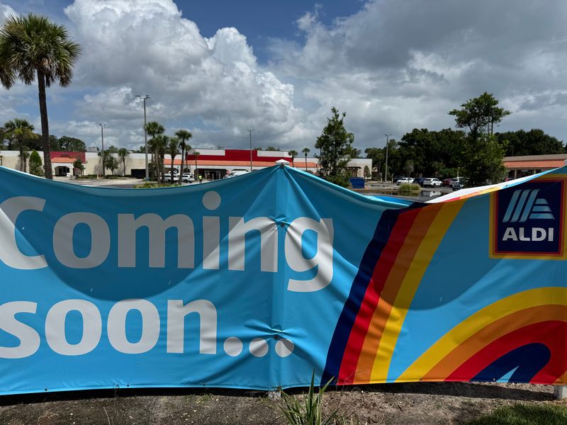 A "coming soon" banner for a future Aldi store can be seen on July 16, 2025 where a former Winn-Dixie supermarket is being renovated to be converted into a new store for the Aldi discount grocery chain. The planned Aldi store at 353 W. Granada Blvd. in Ormond Beach is expected to open before Thanksgiving, according to Brian Rademacher, economic development director for Ormond Beach, on Tuesday, Oct. 21, 2025.
