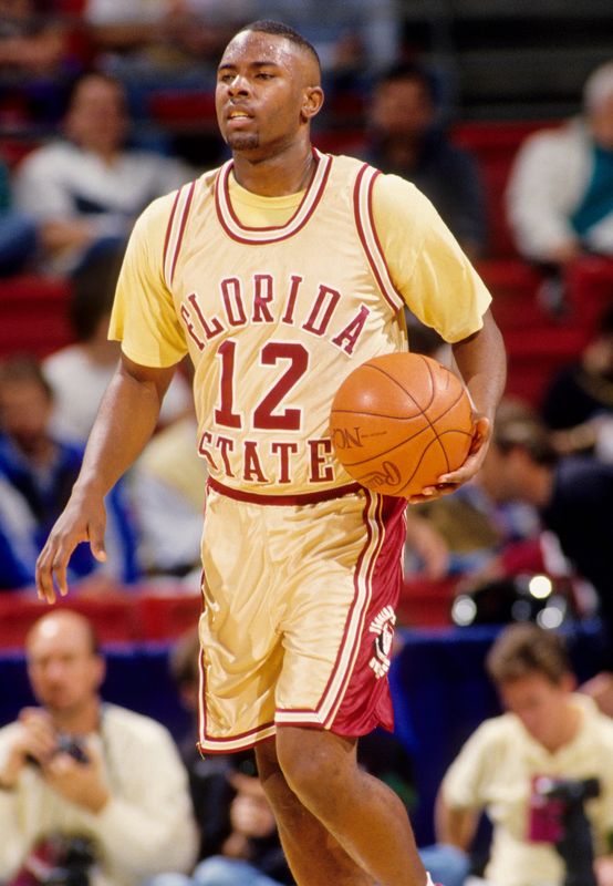 Mar 18, 1993; Tallahassee, FL, USA; FILE PHOTO; Florida State Seminoles guard Charlie Ward (12) in action during the 1993 NCAA Mens Basketball Tournament at the Leon County Civic Center. Mandatory Credit: USA TODAY Sports