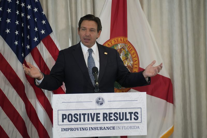 Florida Gov. Ron DeSantis was at The Westin Sarasota on Wednesday, Oct. 22, 2025, to announce that the state has negotiated nearly $1billon in rebate credits for customers of Progressive Auto Insurance.