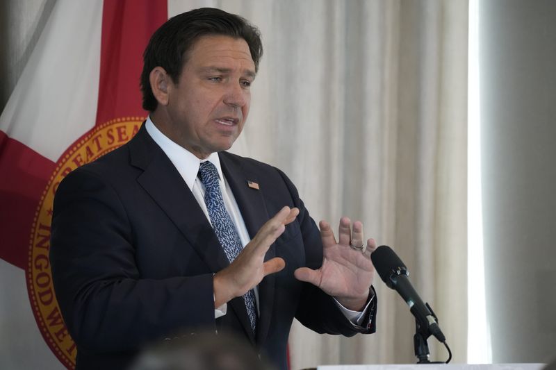 Florida Gov. Ron DeSantis was at The Westin Sarasota on Wednesday, Oct. 22, 2025, to announce that the state has negotiated nearly $1billon in rebate credits for customers of Progressive Auto Insurance.