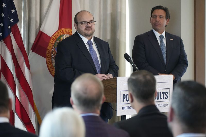 Florida Office of Insurance Regulation Commissioner Michael Yaworsky spoke at the press conference. Florida Gov. Ron DeSantis was at The Westin Sarasota on Wednesday, Oct. 22, 2025, to announce that the state has negotiated nearly $1billon in rebate credits for customers of Progressive Auto Insurance.