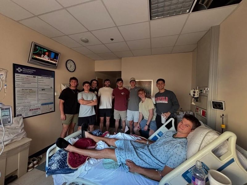 Pridgen at TMH with his fraternity brothers.