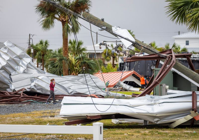 Bay County officials responded to a suspected tornado touchdown in Mexico Beach early Monday morning, Oct. 27, 2025. Damage was reported at and around the El Governor Beach Resort and its RV campground.