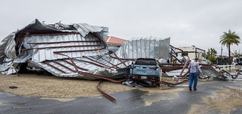 Bay County officials responded to a suspected tornado touchdown in Mexico Beach early Monday morning, October 27, 2025. Damage was reported at and around the El Governor Beach Resort and their RV campground.