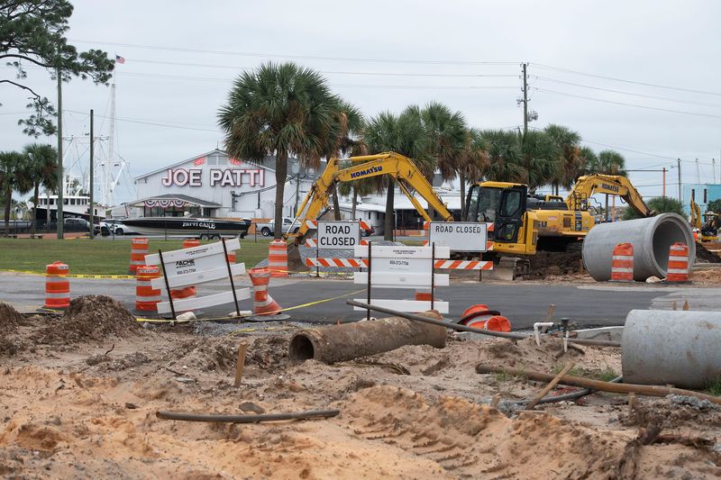 Joe Patti's and Pensacola are at loggerheads over right-of-way issues regarding the ongoing stormwater project along Main Street on Oct. 28, 2025.