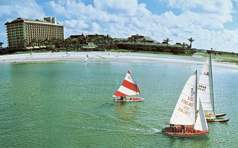 Sailboats off the beach. Marco Beach Hotel and Villas in the background. The Marco Island Historical Society presents the island’s early modes of transportation from boats and bicycles to wheels and wings with a new exhibit, “Marco on the Move,” at the Marco Island Historical Museum.