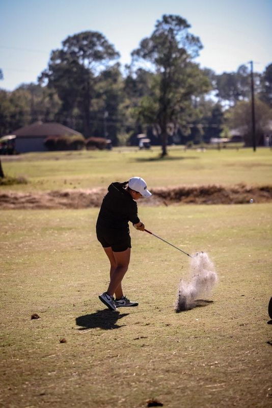South Walton junior Lily Martin hits a shot during her even-par round in Tuesday's Region 1-2A tournament at Quail Heights Country Club in Lake City.