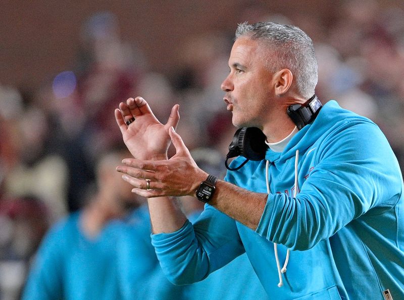 Florida State Seminoles head coach Mike Norvell during the fourth quarter Nov. 1, 2025 against the Wake Forest Demon Deacons at Doak S. Campbell Stadium in Tallahassee, Florida. Mandatory Credit: Melina Myers-Imagn Images