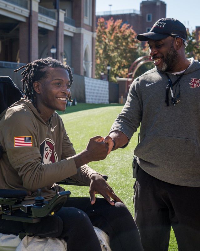 Ethan Pritchard returns to FSU football's practice on Friday Nov. 14, 2025.