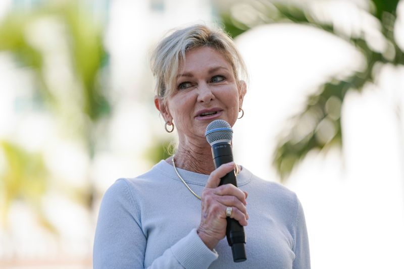 Mayor Teresa Heitmann speaks during a ribbon cutting ceremony at the Naples Beach Club, a Four Seasons Resort, in Naples, Fla., on Tuesday, Nov. 18, 2025.