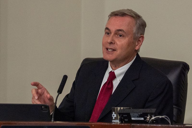 County Commissioner Rick Minor participates in a meeting Tuesday, Nov. 18, 2025.