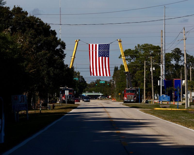 Near the 19th District Medical Examiner's Office on South 35th Street in Fort Pierce. The body of 25-year veteran Indian River County Sheriff’s Deputy Terri Mashkow is being escorted here.