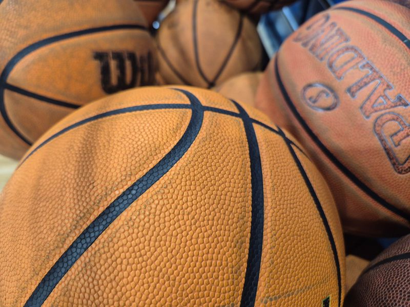 Basketballs are pictured before a high school boys basketball game between University Christian and Ribault in Jacksonville, Florida, on Nov. 20, 2025. [Clayton Freeman/Florida Times-Union]