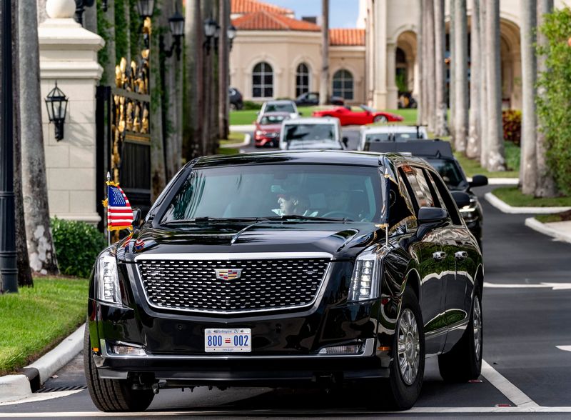 President Donald Trump leaves his Trump International Golf Club on November 26, 2025, in West Palm Beach, Florida. Trump is staying at his Mar-a-Lago resort in Palm Beach during the Thanksgiving holiday.