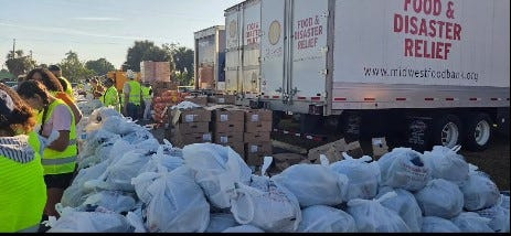 Midwest Food bank gave out more than 100,000 pounds of food, including 3,500 turkeys, to Southwest Florida families before Thanksgiving.