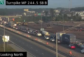 View of Florida Turnpike after fatal crash involving three tractor-trailers Dec. 3, 2025.