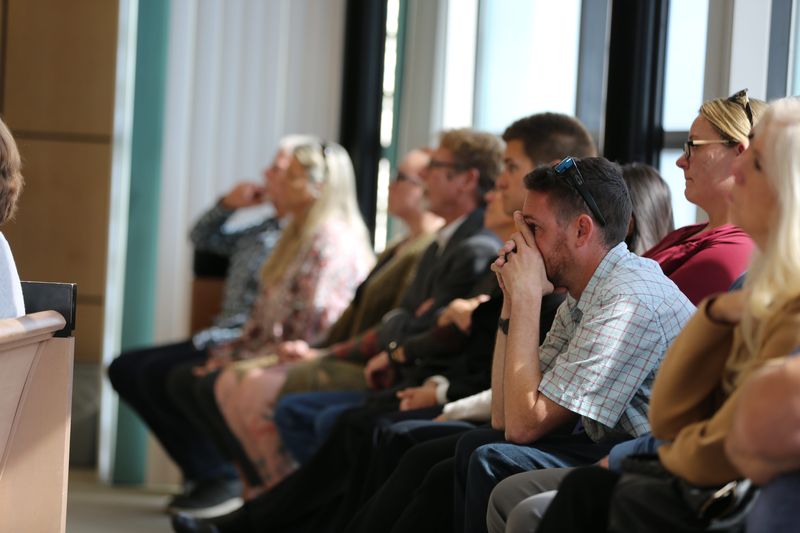 Ryan McCue's supporters await Circuit Judge Sherri Collins' verdict at The Palm Beach County Courthouse on Dec. 4, 2025.