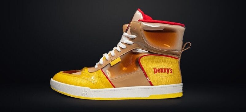 Denny's is partnering with sneaker designer Mache to create Sticky Kicks, made with actual Denny's syrup.