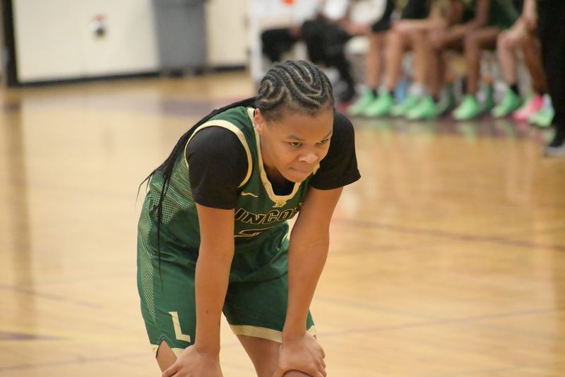 Lincoln Trojans guard Jamiya Brown prepares to shoot free throws during a FHSAA girls basketball game versus the Florida High Seminoles at Bob Albertson Gym in Tallahassee, Florida, Thursday, Dec. 11, 2025.