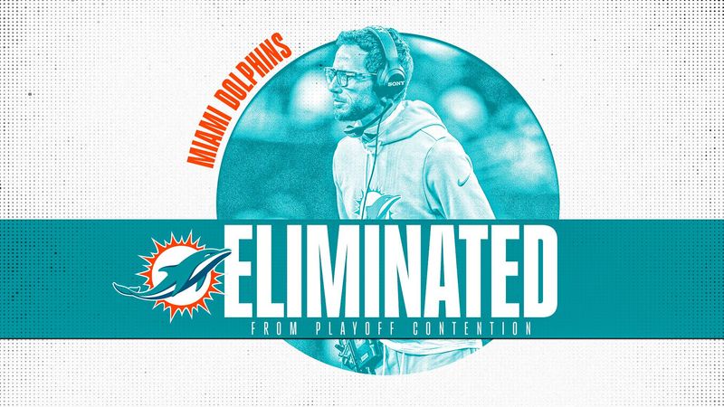 The Dolphins' 28-15 loss to the Steelers officially eliminated them from postseason contention.