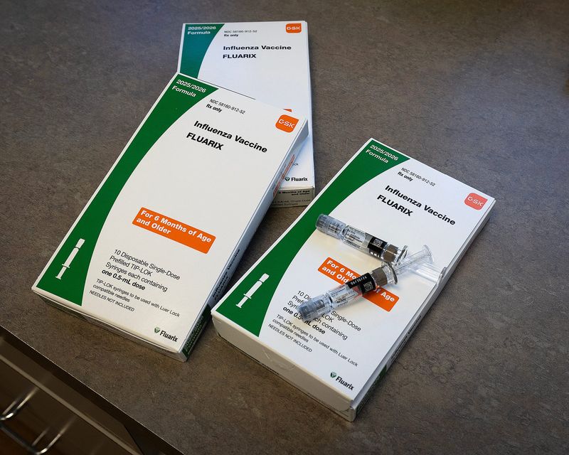 Influenza vaccines are seen at Ascension Sacred Heart Bay in Panama City, Fla., Dec. 16, 2025. (Tyler Orsburn/News Herald)