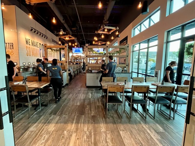 There are several seating options at Oak & Stone in Cape Coral, including high- and low-top tables, booths, outdoor picnic tables and seats at the bar.