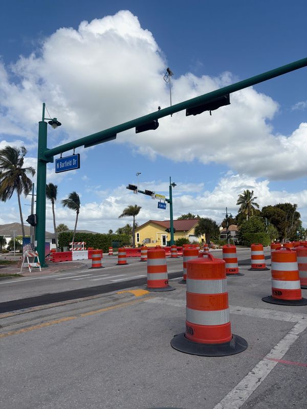 Construction at the intersection of Collier Boulevard/Barfield Drive in Marco Island, Florida, has been cleared and both roads are open after an almost year-long project that caused traffic snarls on and off the Judge S.S. Jolley Bridge and cross-island Barfield Drive.