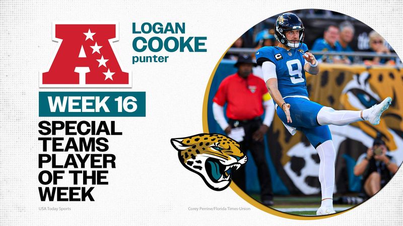 Jaguars' Logan Cooke AFC Special Teams Player of the Week.